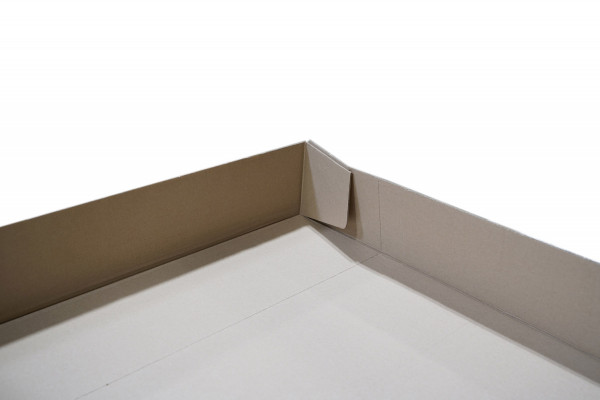 Wellpappe Deckel, selbstaufrichtend mit Vierpunktklebung, 1200x800x150 mm