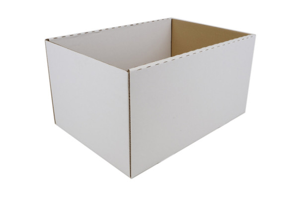 Wellpappe Stanzverpackung Bodenteil, 580x380x308 mm, 2-wellig, 2.30ee, weiß/weiß
