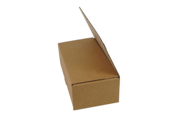 Wellpappe Stanzverpackung, Deckelklappen vollüberlappend, 260x120x70 mm, 1-wellig, 1.30 B