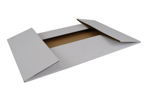 Wellpappe Stanzverpackung 1-teilig Deckelteil, 620x435x157 mm, 2-wellig, 2.40be, weiß/braun