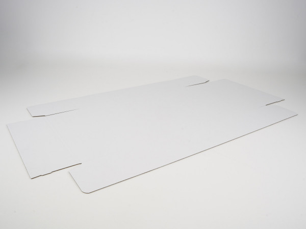 Wellpappe Stanzverpackung 1-teilig Deckelteil, 595x425x152 mm, 2-wellig, 2.40bc, weiß / braun