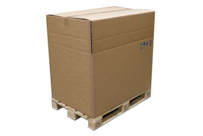 Kaiserkraft Palettencontainer Braun – Innenmaß 1050x710x590 Mm, 3-wellig, Stabil Für Lager & Export