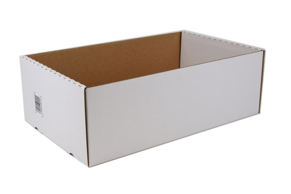 Wellpappe Stanzverpackung, 1-teilig Bodenteil, 699x426x235 mm, 2-wellig, 2.90 BC weiß