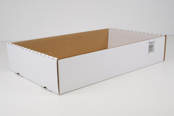 Wellpappe Stanzverpackung, 1-teilig Bodenteil, 699x426x140 mm, 2-wellig, 2.90bc Außendecke weiß