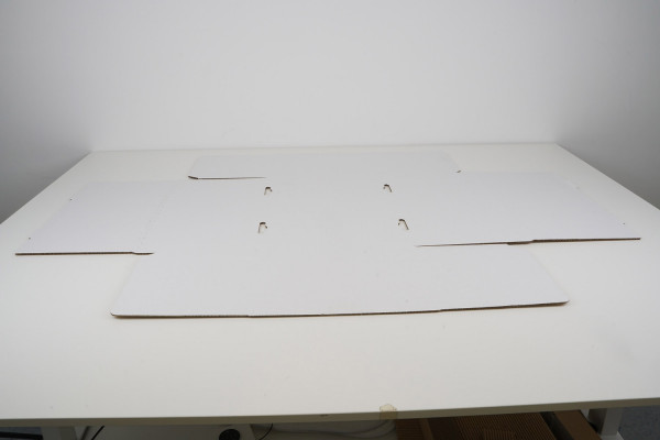 Wellpappe Stanzverpackung Bodenteil, 580x380x308 mm, 2-wellig, 2.30ee, weiß/weiß