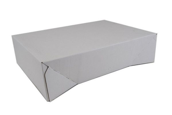 Wellpappe Stanzverpackung 1-teilig Deckelteil, 620x435x157 mm, 2-wellig, 2.40be, weiß/braun