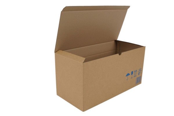 Wellpappe Faltkarton mit Steckboden&Einsteckdeckel, 510x225x240 mm, 2-wellig