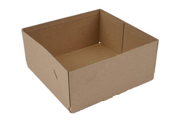 Wellpappe Stülpdeckelkarton Boden, 218x218x100 mm, 1-wellig, 1.20 E